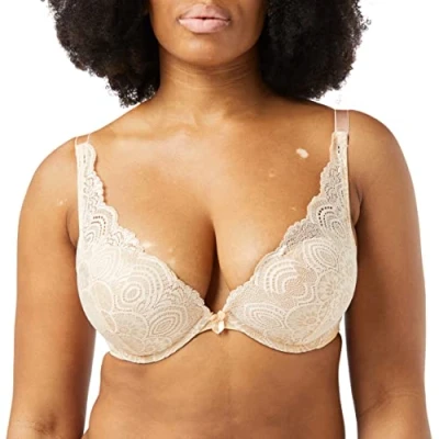 Image of Wonderbra Women Cleavage Triangle Bra Bra, Creamy Pearl , 34B