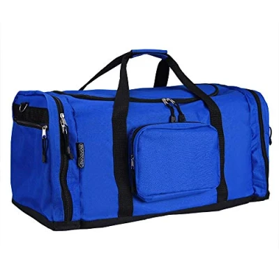 Image of MONZANA® Travel Duffel Bag 90L Removable and Adjustable Shoulder Strap with Pad Front &amp; Side Compartments Sturdy Feet 70 x 35 35cm Gym Bag, Large Holdall Blue