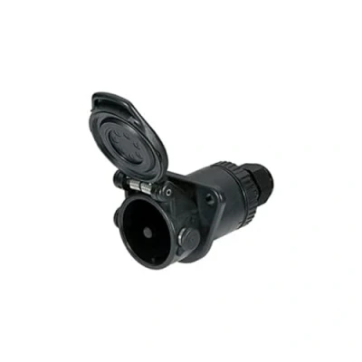 Image of 2120379, SP1030549 Towbar Socket HELLA 8JB 007 645 031 24V 7 pin connector with protective cap/bellow 7638 1 IP 54