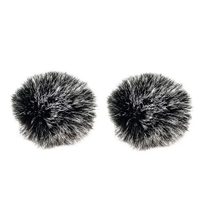 Image of Lavalier Wind Muff 2 Pack Lapel Microphone Windscreen Outdoor Furry Lav Windproof Screen (0.5cm)