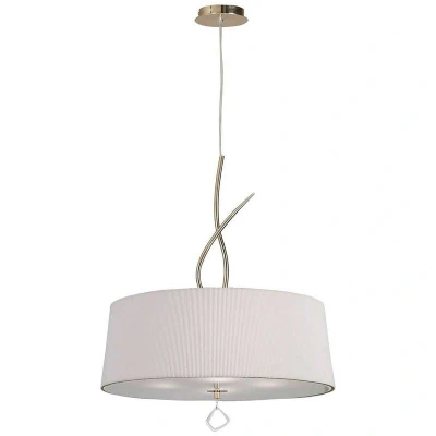 Image of Mara Pendant 4 Light E27 Round, French Gold With Ivory White Shade