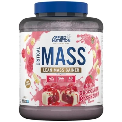 Image of Applied Nutrition Critical Mass Professional Weight Gain Protein Powder, High Calorie Gainer, Lean (2.4kg 16 Servings) (White Chocolate Raspberry)