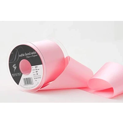 Image of Berisfords Double Faced Satin Ribbon, Dark Rose, 70 mm Width, 20 metre Length