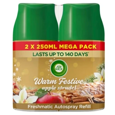 Image of Air Wick Warm Festive Apple Strudel Freshmatic Autospray Twin Refill 2x250ml