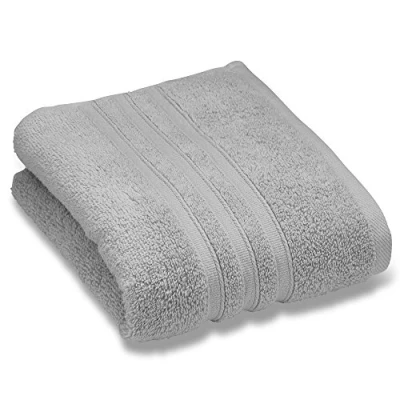 Image of Catherine Lansfield Zero Twist Soft &amp; Absorbent Cotton Hand Towel Silver Grey