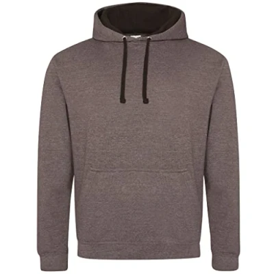 Image of AWDis Men&#039;s Varsity Hoodie, Multicoloured (Charcoal/Jet Black), X Large