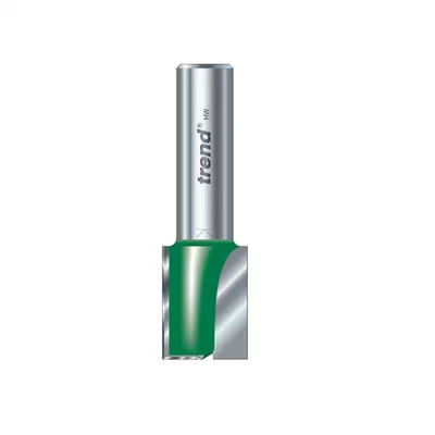 Image of Trend CraftPro Straight Two Flute Router Cutter Bit, 1/4 Inch Shank, 15mm Cut Diameter &amp; 25mm Length, Tungsten Carbide Tipped, C024AX1/4TC