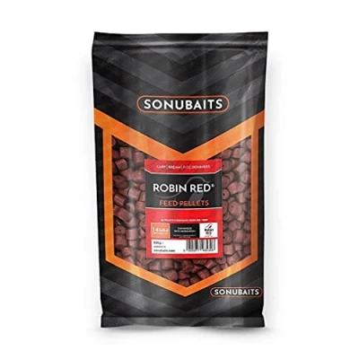 Image of SonuBaits Feed Pellets Robin Red 14mm (Voorgeboord) (900g) Vispellets
