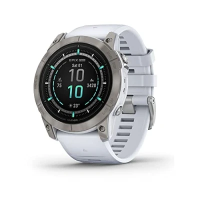 Image of Garmin epix Pro (Gen 2) Sapphire Edition, 51mm, High Performance Smartwatch, Advanced Training Technology, Built in Flashlight, Whitestone