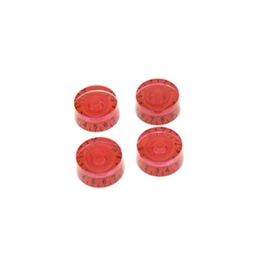 Image of KAISH 4pcs Red with Black Number Guitar Speed Dial Knobs Control Knob fits LP