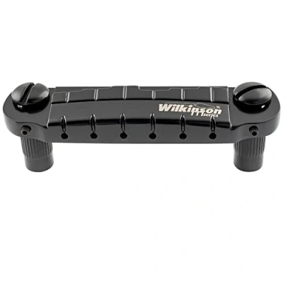 Image of Wilkinson M Series 52mm(2 3/64 inch) Pre set Wraparound Bridge for Les Paul SG Junior Special Style Electric Guitar, Black