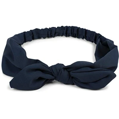 Image of styleBREAKER women hairband plain bow and elastic, hairband, headband, pin up, rockabilly 04026035, Colour:Black