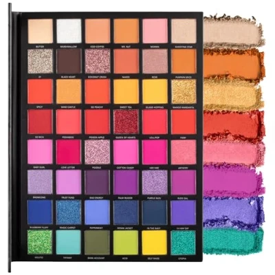 Image of LaRoc PRO Eyeshadow Palette Set 48 Shades Nude, Matte, Smokey, Foil, Shimmer &amp; Glitter High Impact Make Up, Brown, Red, Pink, Blue Eye Shadows Artistry Book Vol. 2