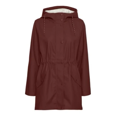 Image of VERO MODA Women&#039;s Vmmalou Coated Jacket Noos Short, Fired Brick, XL