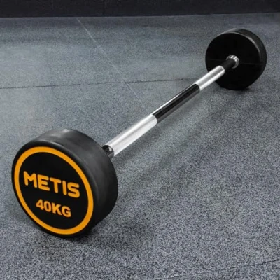 Image of METIS Rubber Barbell Weights [10kg 45kg] Professional Grade Barbells for Full Body Workouts Ideal Gyms &amp; Home (40kg)