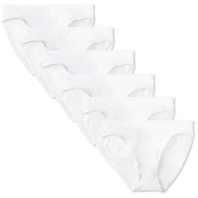Image of Amazon Essentials Women&#039;s Cotton Bikini Brief Underwear (Available in Plus Size), Pack of 10, White, 10