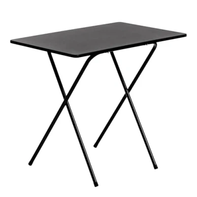 Image of Black/Black Wooden Folding Desk By Harbour Housewares Easy Assemble