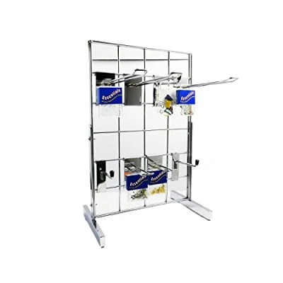 Image of CompleteShopfittings SMALL COUNTER TOP 12&quot; x 18&quot; GRID MESH WALL CHROME, SHOP ACCESSORY DISPLAY PANEL