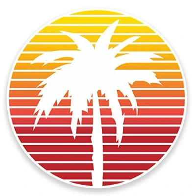 Image of 2 x 10cm Palm Tree Vinyl Sticker Decal Laptop Car Bike Tablet Travel Surf #9013 (10cm Wide High)