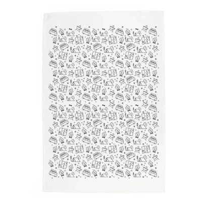 Image of Purely Home Camping Tea Towel Tent Forest Campervan Outdoor Gift Panama Cotton Kitchen Dish Towel/Drying Cloth 67cm x 45cm