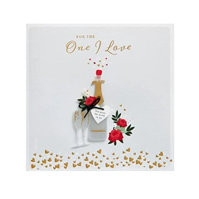 Image of UK Greetings One I Love Valentines Day Card For Him/Her With Envelope Modern Design