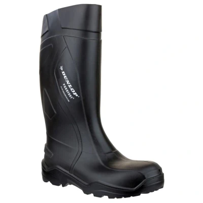 Image of Dunlop Purofort+ Full Safety Wellington Mens Black Size UK 8