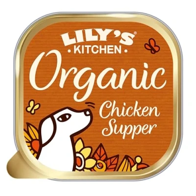 Image of Lily&#039;s Kitchen Made with Natural Ingredients Adult Wet Dog Food Tray Chicken Organic 11 x 150g