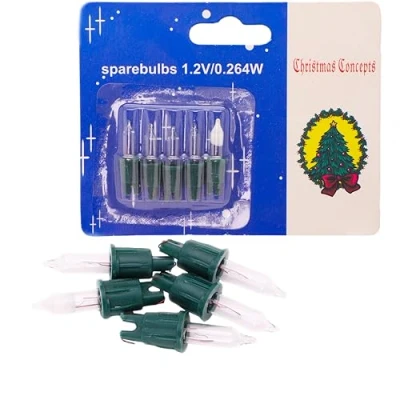 Image of Christmas Concepts® Pack of 4 Clear Push in Spare Bulbs 1.2v 0.22a 0.264w Replacement Bulbs, SB231 CC
