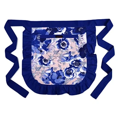 Image of Ragged Rose Tilly Tea Apron, Cotton, Blue, M L
