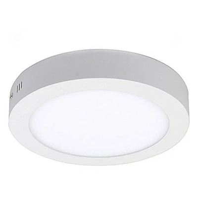 Image of Long Life Lamp Company 12W LED White Body Round Surface Mount Ceiling Panel Down Light Cool 6500K