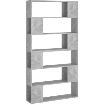 Image of vidaXL Book Cabinet Room Divider Concrete Grey 100x24x188 cm