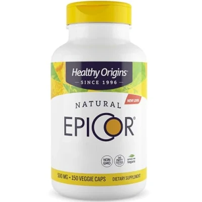 Image of Healthy Origins Natural EpiCor (Fermented Yeast), 500mg, 150 Vegan Capsules, Lab Tested, Vegetarian, Gluten Free, Soy Non GMO