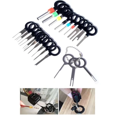 Image of CESFONJER 21 Pcs Auto Terminals Removal Tool Set, Car Electrical Wiring Crimp Connector Pin Extractor Kit for Repair
