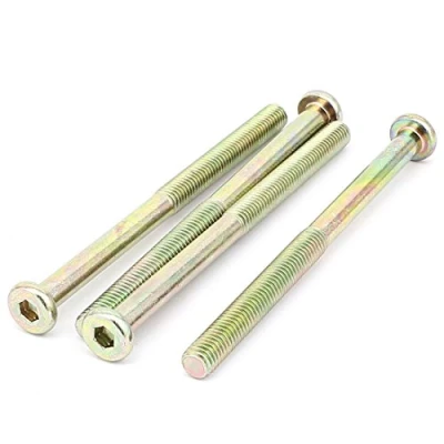Image of Sourcingmap M8 x 110mm Threaded Hex Socket Head Cap Screw Bolt Bronze Tone 4 Pcs