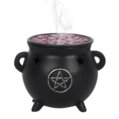 Image of Spirit of Equinox Pentagram Cauldron Incense Holder, Black
