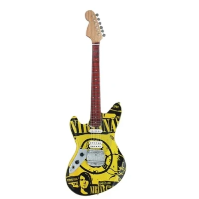 Image of Nirvana &#039; Kurt Cobain Miniature Guitar Replica UK Seller