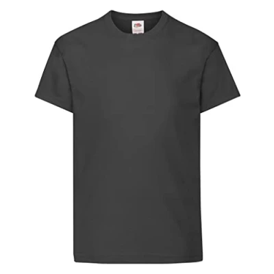 Image of Fruit of the Loom Unisex Kids Original Crew Neck Short Sleeve T Shirt, Black (schwarz), 14 15 Years (Manufacturer Size: 164)