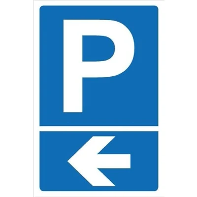 Image of Parking arrow pointing left SP070 1mm flexible Plastic sign (600mm x 400mm)