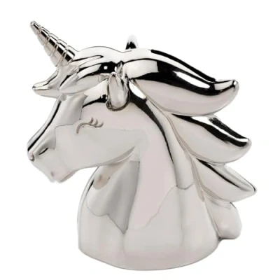Image of Unicorn Money Box 12.5cm Silver Plated Bank for New Baby or Christening Comes boxed 7039