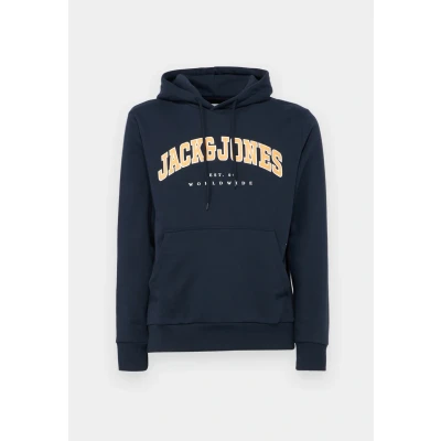 Image of JACK &amp; JONES Men&#039;s Jjecaleb Varsity Sweat Hood Noos Sweatshirt, Blazer Navy, M
