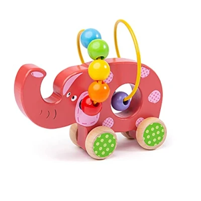 Image of Bigjigs Toys Push Along Elephant Bead Frame