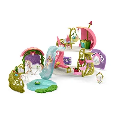 Image of Schleich bayala 42445 Glittering flower house with unicorns, lake and stable