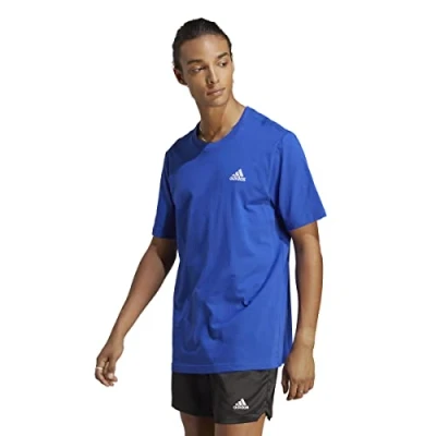 Image of adidas Sportswear Essentials Basic Tshirt, Men&#039;s, Size: Medium, Semi lucid blue