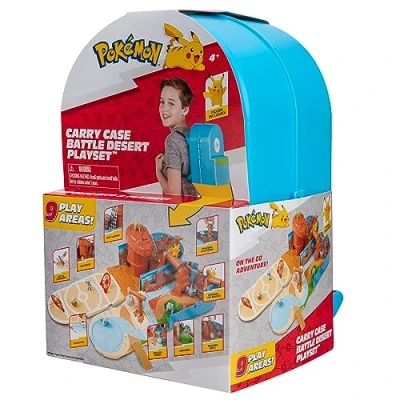 Image of Bandai Pokémon Backpack of the Desert Trainer Transportable Game Universe Accessory Bag that turns into a Arena Toy for Children 4+ JW2836