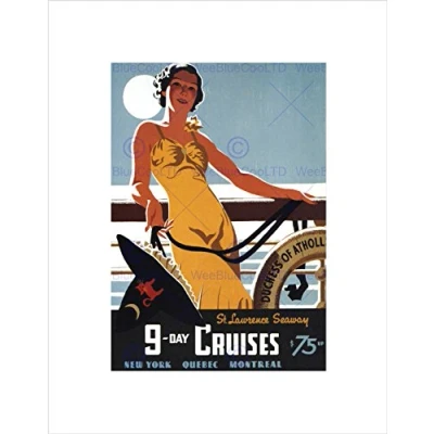 Image of Wee Blue Coo Ad Purvis Canadian Pacific Cruise Witch New York Quebec Wall Art Print