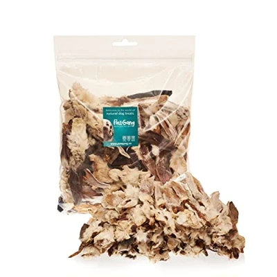 Image of PawGang Rabbit Ears with Fur 1kg (64 74 Furry Ears) 100% Natural Air Dried Treats for Dogs Puppies Adult Old Small Large Tasty EU Sourced Chews Healthy Hypoallergenic Grain Free Bulk Bag