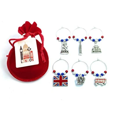 Image of Libby&#039;s Market Place London Glass Charms with Velvet Gift Bag