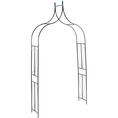 Image of vidaXL Garden Arch Dark Green 120x38x258 cm Iron