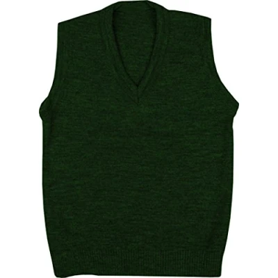 Image of DON Last Man Stands Mens Kids Plain V Neck Sweater Bottle Green Adult Large