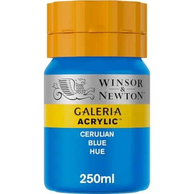 Image of Winsor &amp; Newton Series 1 250ml Bottle Galeria Acrylic Colour with Nozzle Cap Cerulean Blue Hue